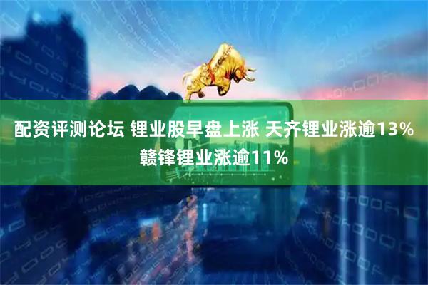 配资评测论坛 锂业股早盘上涨 天齐锂业涨逾13%赣锋锂业涨逾11%
